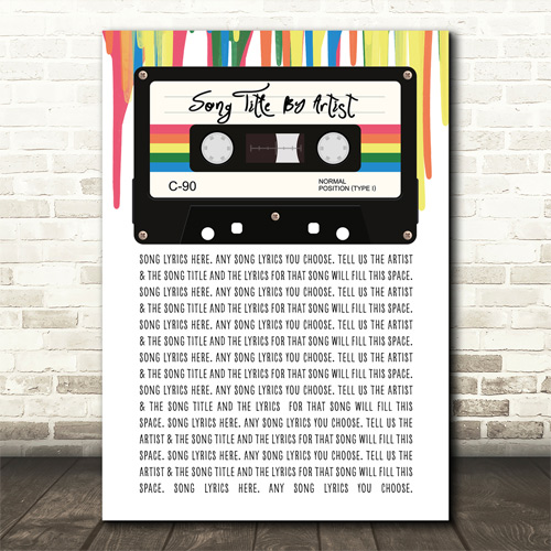 80s Retro Cassettee Song Lyric Prints - Personalised Father's Day Gift