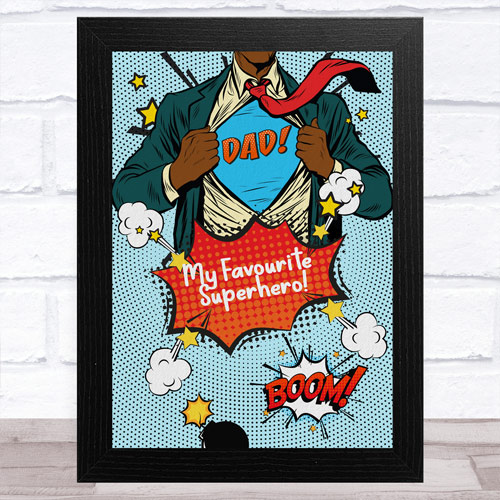 Superhero comic print - Personalised Father's Day Gift