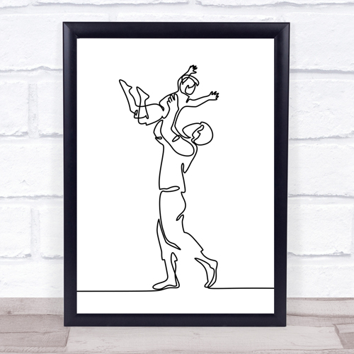 Father & Child Line Art - Personalised Father's Day Gift