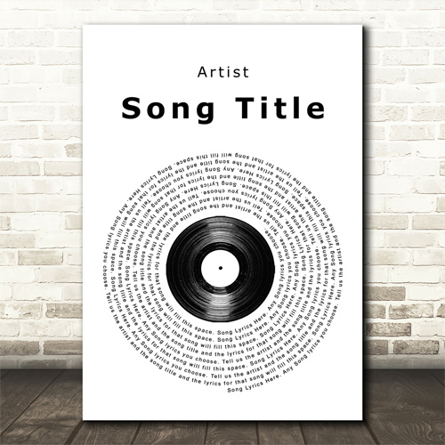 Vinyl record Song Lyric Print - Personalised Father's Day Gift