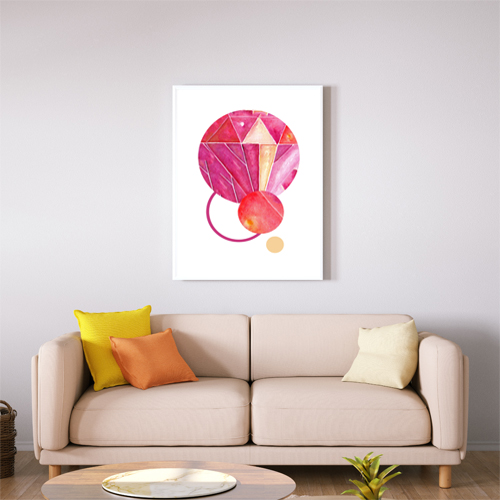 Abstract Pink Circles Framed Wall Art Print